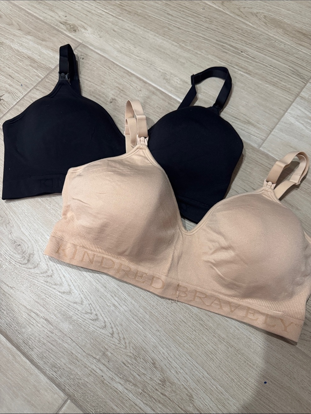 Kindred Bravely Seamless Nursing Bras — Black & Nude